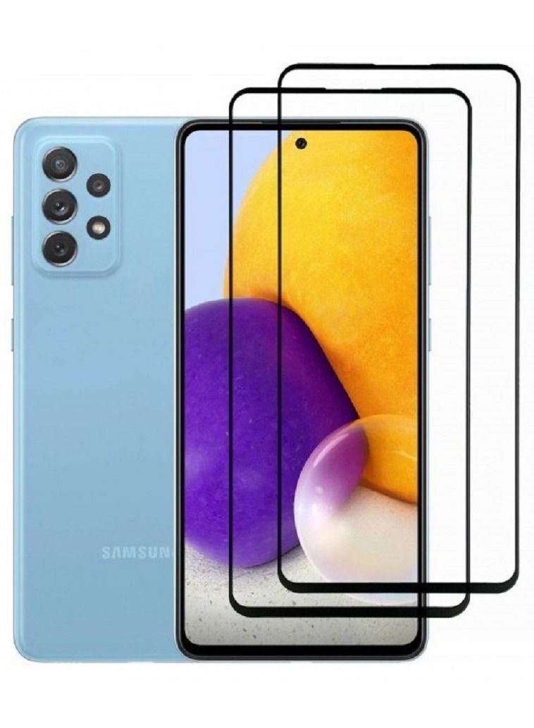 عبوتين لهاتف Samsung Galaxy A72 4G / 5G واقي شاشة شفاف 9H زجاج مقوى تغطية كاملة 6.7 بوصة - Image 1