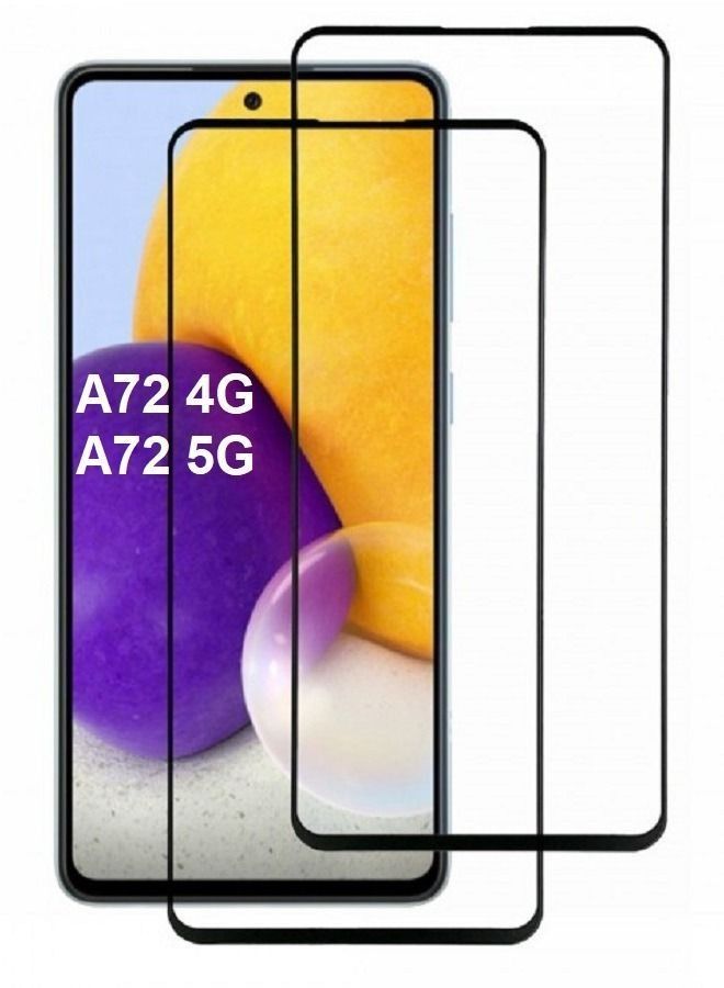 عبوتين لهاتف Samsung Galaxy A72 4G / 5G واقي شاشة شفاف 9H زجاج مقوى تغطية كاملة 6.7 بوصة - Image 3