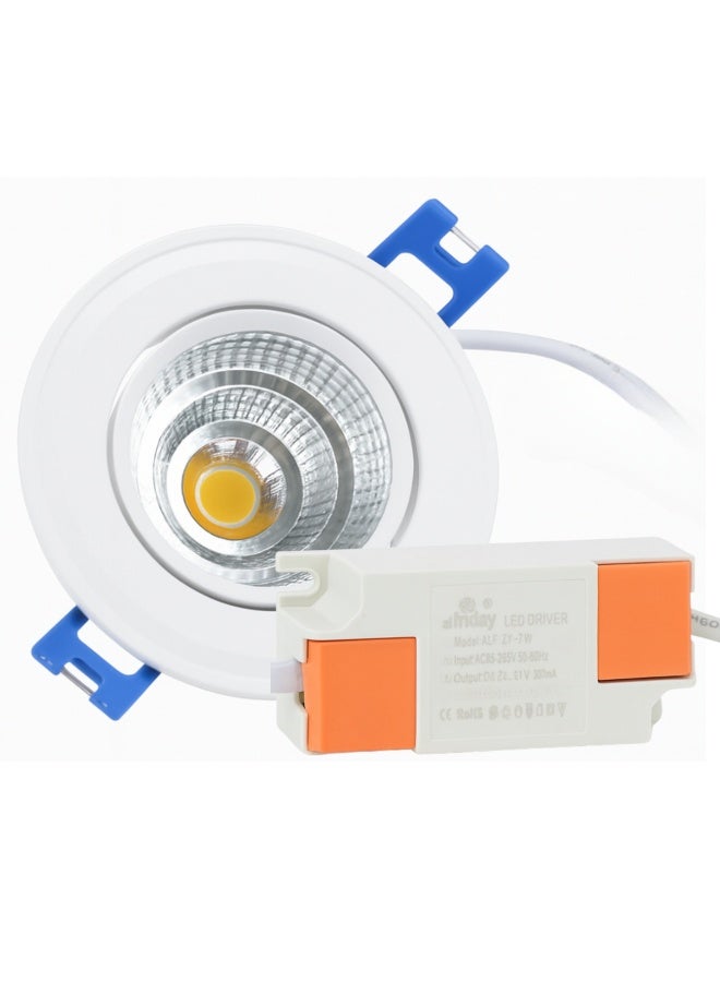 alfriday AL FRIDAY COB LED Downlight | 7 W | 500 lm | Epistar | 70 mm Cut‑Out | White Trim | 3000 K / 4000 K / 6500 K Options - Image 1