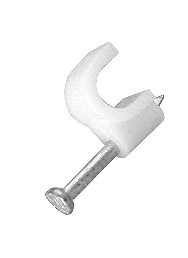 Okayji - Okayji 6mm Diameter Wire Fastener Circle Cable Clips with Metal Nail (200 Piece) - Image 1