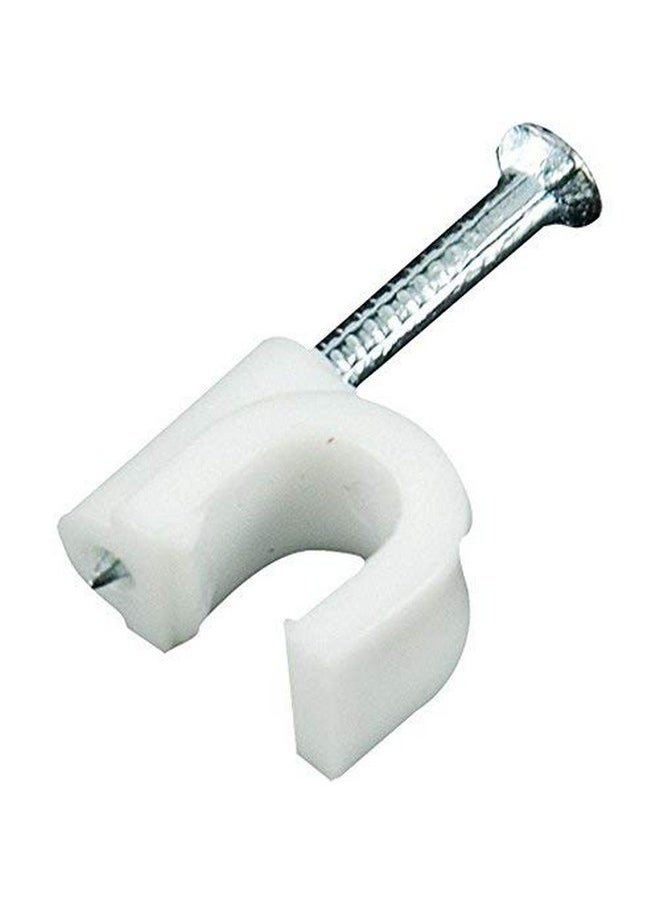 Okayji - Okayji 6mm Diameter Wire Fastener Circle Cable Clips with Metal Nail (200 Piece) - Image 1