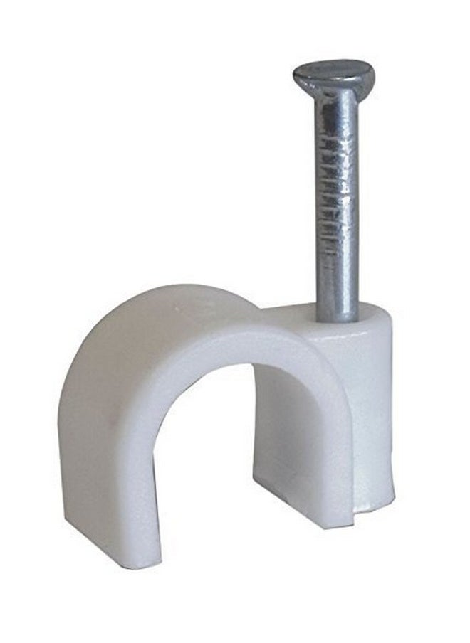 Okayji - Okayji 6mm Diameter Wire Fastener Circle Cable Clips with Metal Nail (200 Piece) - Image 1