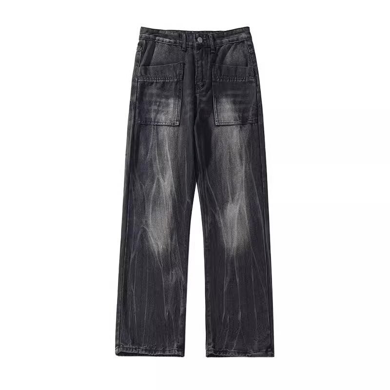 Unisex Classic Denim Jeans Loose Fit Daily Outdoor Wear - Image 1