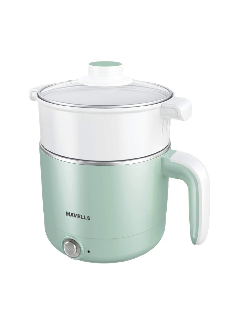 هافلز Havells Capture 1.2 L Multi-Cook Electric Kettle with Steamer | 650W |304 Stainless Steel Inner Body|Cooks Noodles, Rice, Milk | Cool-Touch Body | 2 Years Door Step Warranty by Havells (Green) - Image 1