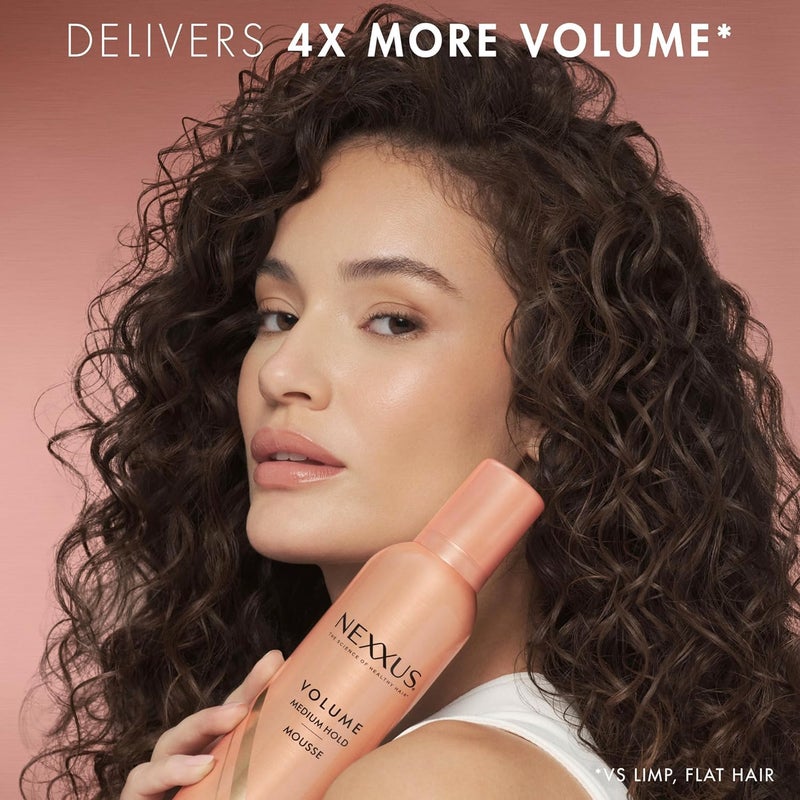 Nexxus Travel Mousse, Volume Medium Hold 4-Pack â€“ 72-Hour Anti-Humidity Shield, 48-Hour Frizz Control, Rose Fragrance, 2 Oz Ea - Image 5