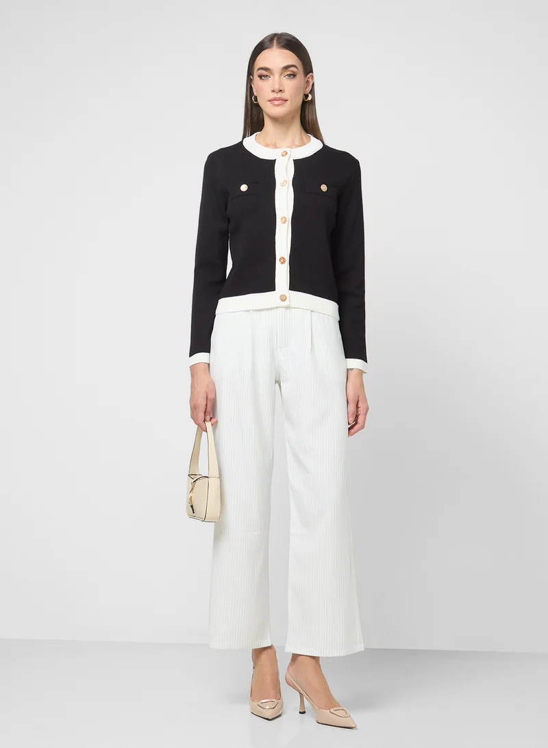 ELLA Contast Trim Cardigan