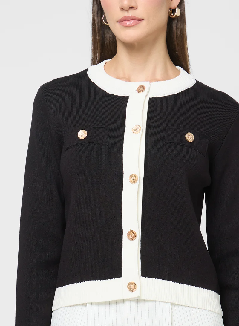 ELLA Contast Trim Cardigan
