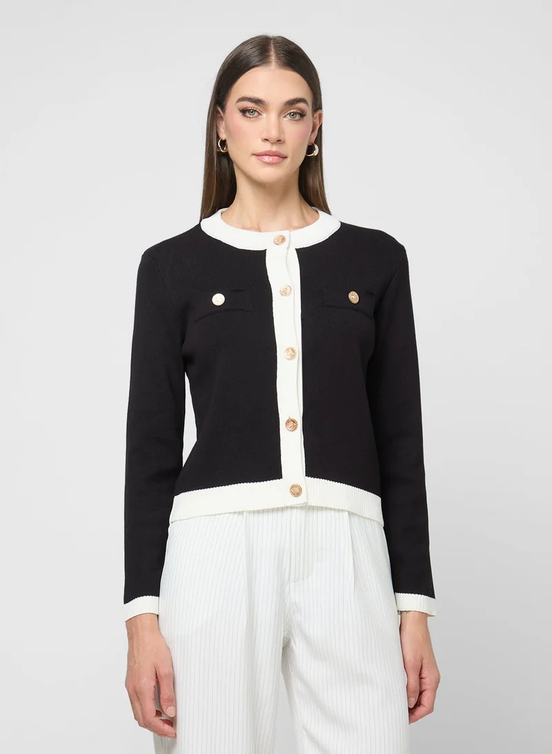ELLA Contast Trim Cardigan