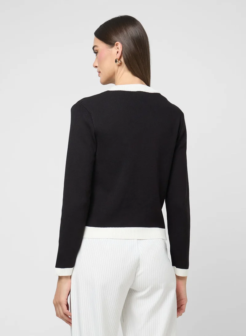 ELLA Contast Trim Cardigan