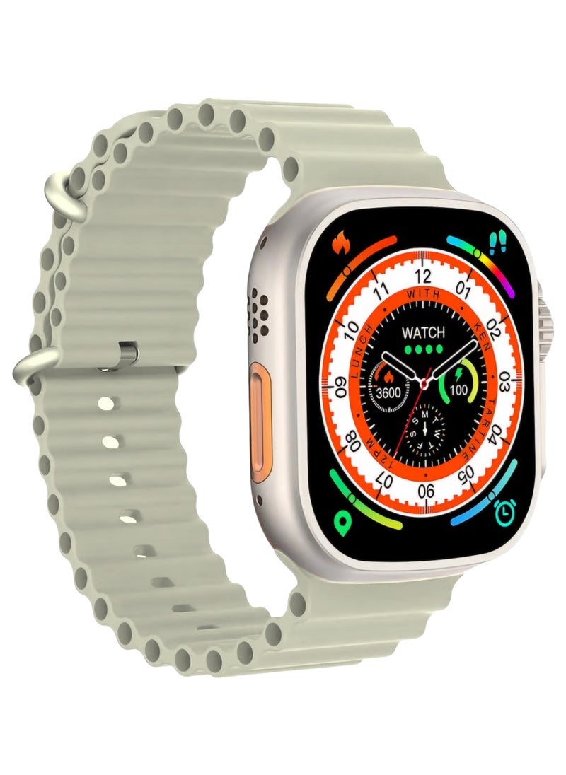 Generic - BIG Infinite Display T800 Ultra Smart Watch Bluetooth Wireless Charging 49MM (Off White) - Image 1