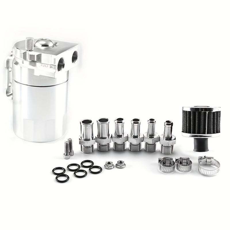 1pc Blue Oil Catch Can Kit 300ml Baffled Air Oil Separator With Breather Filter And 2.6ft NBR Fuel Hose For PCV System - Image 5