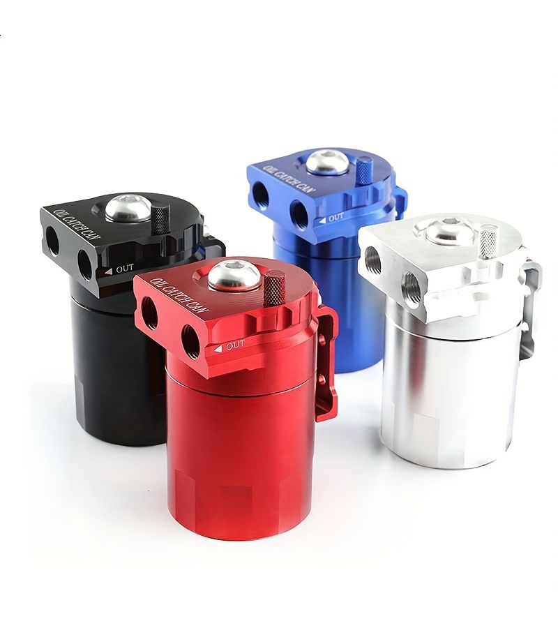 1pc Blue Oil Catch Can Kit 300ml Baffled Air Oil Separator With Breather Filter And 2.6ft NBR Fuel Hose For PCV System - Image 1