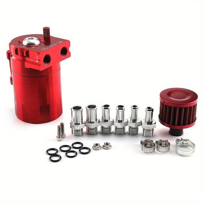 1pc Blue Oil Catch Can Kit 300ml Baffled Air Oil Separator With Breather Filter And 2.6ft NBR Fuel Hose For PCV System - Image 4