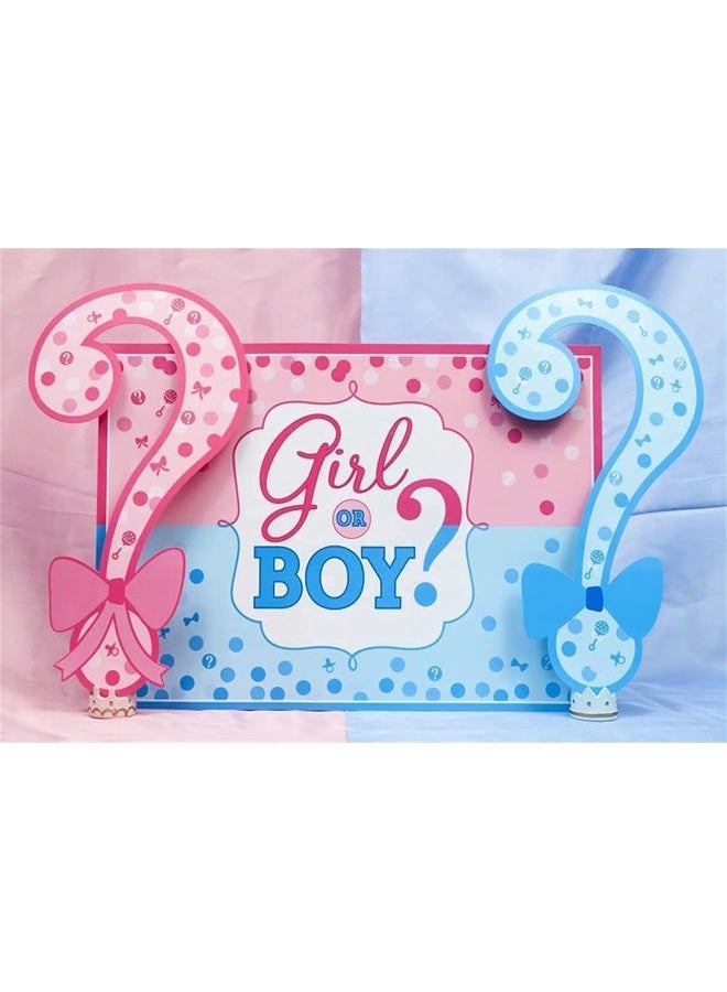 AOFOTO 5x3ft Girl or Boy Gender Reveal Backdrop Baby Shower Party Decoration Photography Background Boy or Girl Banner Pregnancy Announcement Photo Studio Props Photobooth Wallpaper - Image 1