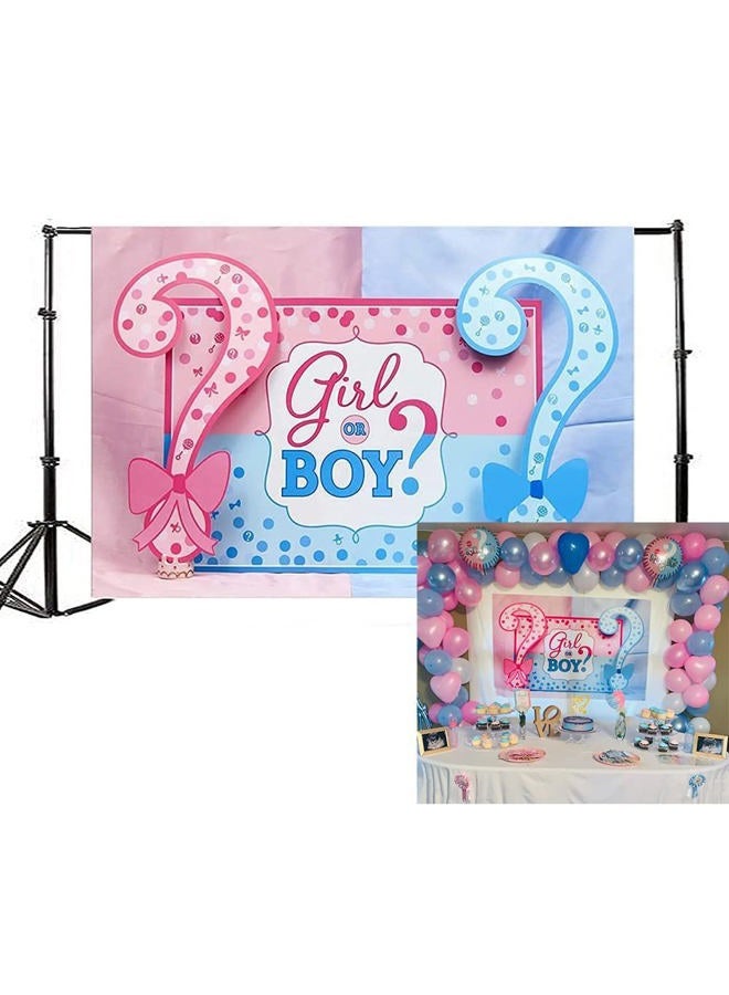 AOFOTO 5x3ft Girl or Boy Gender Reveal Backdrop Baby Shower Party Decoration Photography Background Boy or Girl Banner Pregnancy Announcement Photo Studio Props Photobooth Wallpaper - Image 2