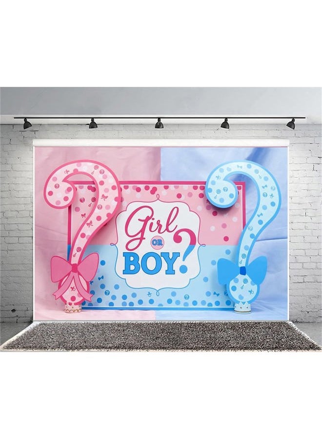 AOFOTO 5x3ft Girl or Boy Gender Reveal Backdrop Baby Shower Party Decoration Photography Background Boy or Girl Banner Pregnancy Announcement Photo Studio Props Photobooth Wallpaper - Image 3