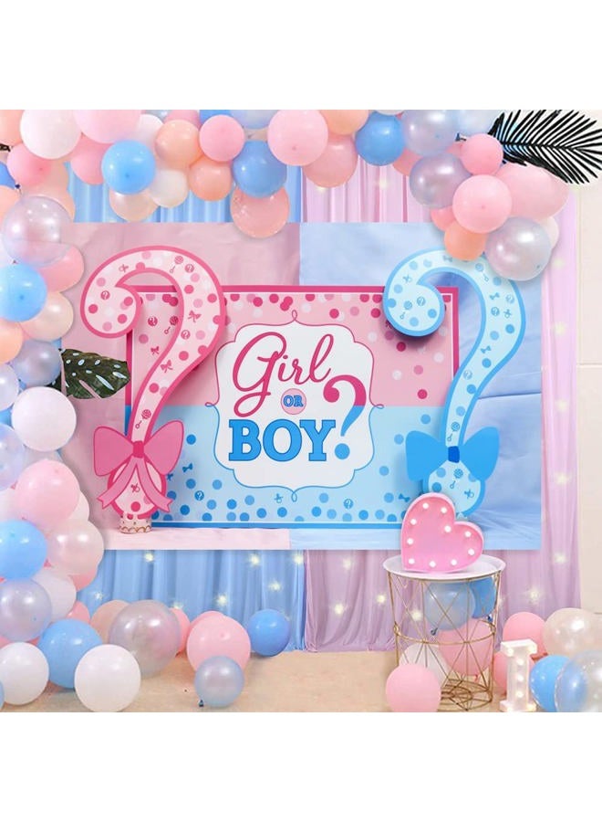 AOFOTO 5x3ft Girl or Boy Gender Reveal Backdrop Baby Shower Party Decoration Photography Background Boy or Girl Banner Pregnancy Announcement Photo Studio Props Photobooth Wallpaper - Image 4