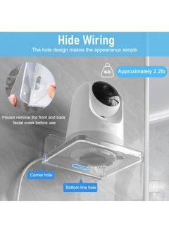 Zibuyu ZIBUYU® 2pcs Acrylic Small Wall Mount Floating Shelf Camera Shelf Baby Monitor Holder Wall Mount Storage Shelf in Bathroom Bedroom Kitchen, Clear Mini Shelf Flexible Use for  - Image 4