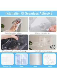 Zibuyu ZIBUYU® 2pcs Acrylic Small Wall Mount Floating Shelf Camera Shelf Baby Monitor Holder Wall Mount Storage Shelf in Bathroom Bedroom Kitchen, Clear Mini Shelf Flexible Use for  - Image 3