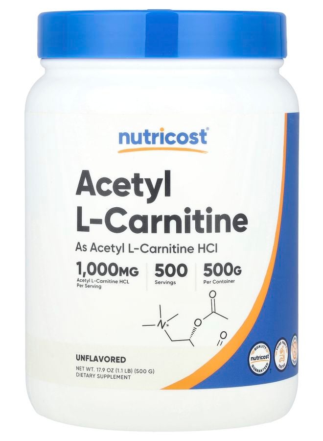 Nutricost Acetyl LCarnitine Unflavored 1.1 lb (500 g)
