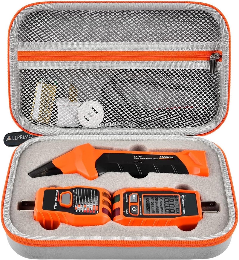 ALLPRIMO Case Compatible with Klein Tools ET310 AC Circuit Breaker Finder & 80041 Outlet Repair Tool Kit & RT250 GFCI Receptacle Tester. Electrical Tools Storage Organizer Holder Bag (Box Only)-Grey - Image 1