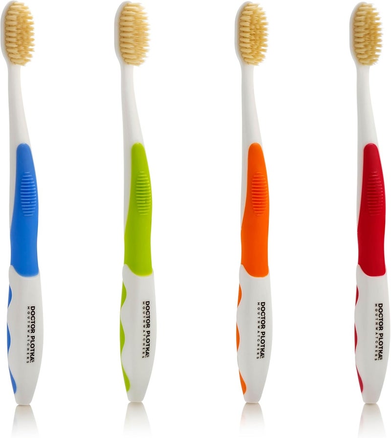 Temp & permanent project compatible Mouthwatchers Antimicrobial Floss Bristle Silver Toothbrush, Adult, 4 Pack Popular trusted craftsmanship - Image 1