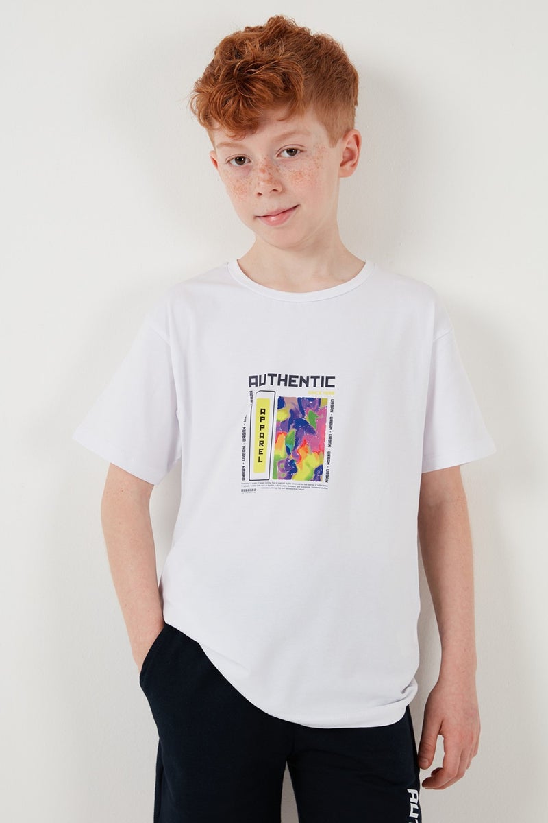 Lela Cotton Regular Fit Crew Neck Top and Bottom Set with Shorts Boy's Suit 6212011 - Image 4