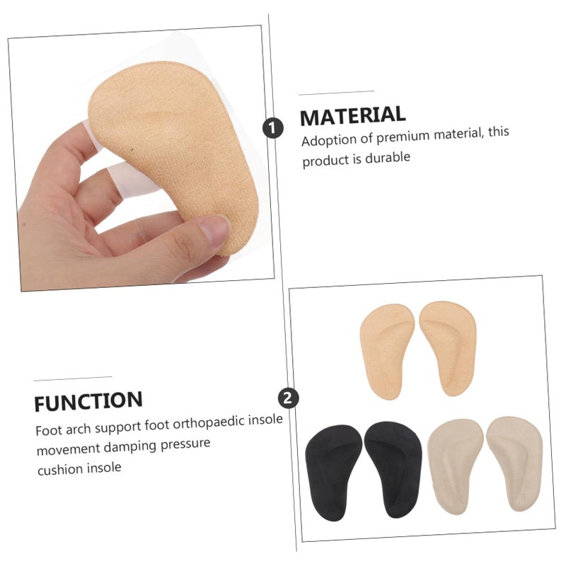 Red Orthotic Arch Support Insoles 3 Pairs Cushioning Shock Absorption Comfort Fit - Image 4