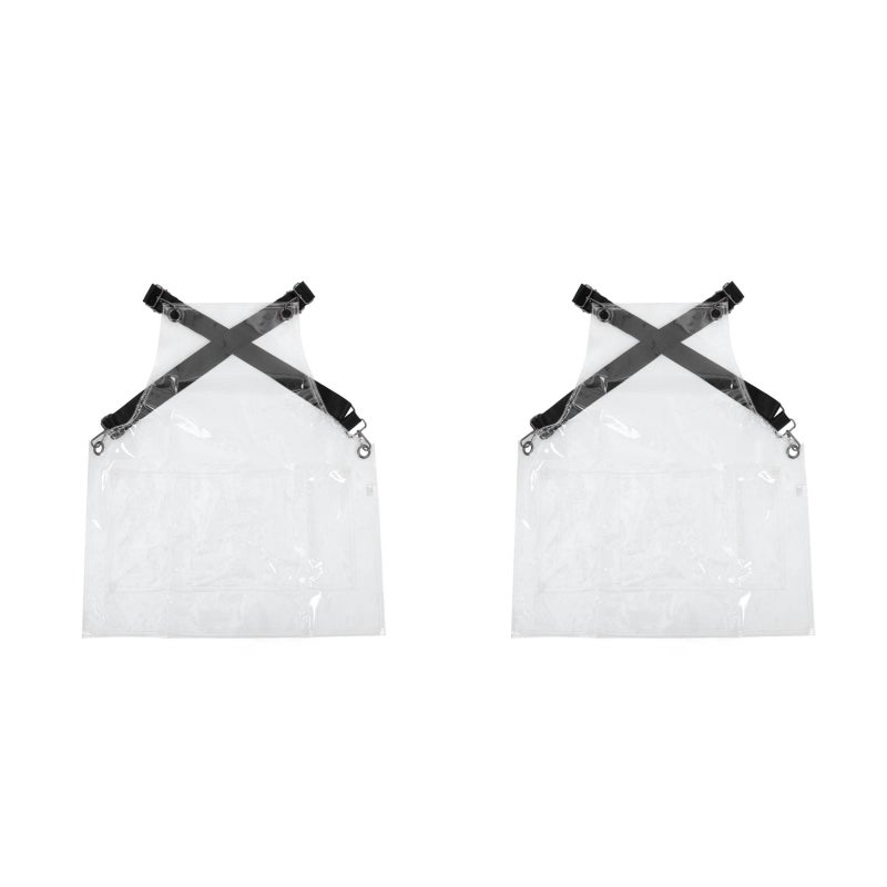 2pcs Transparent Work Apron Kitchen Restaurant Painting Hairdresser Car Wash Child Shop Anti Sewing Labor Apron - Image 1