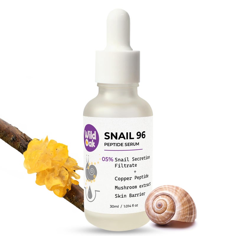 WILD OAK WildOak Korean Snail 96 Peptide Tremella Mushroom Serum Glass Skin Powerful Skin Barrier Skin Hydration Hyper Pigmentation AntiAging Wrinkles 101 fl oz - Image 2