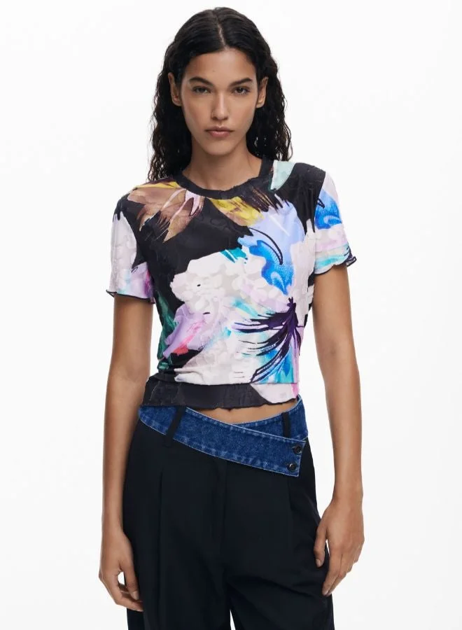 ديسيجوال تي شيرت زهري محكم