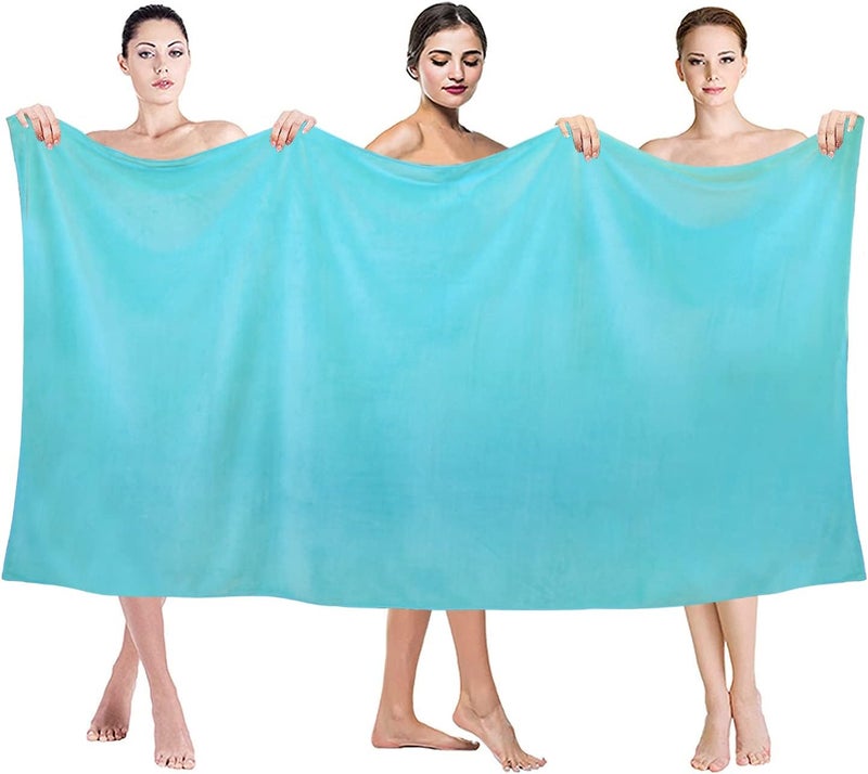 JML Microfiber Bath Towels, Jumbo Bath Sheet 2 Pack(35" x 70"), Oversized, Soft, Super Absortbent and Fast Drying, Multipurpose Bath Towels for Body, Sports, Fitness, Yoga, Aquamarine | Soft, Super Absorbent, Fast Dry, Hanging Loop, For Adult Gym Yoga Sauna - Image 3