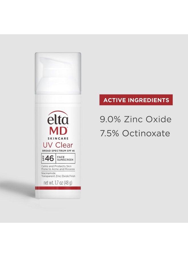 EltaMD Uv Clear Face Sunscreen Spf 46 Oil Free Sunscreen With Zinc Oxide Protects And Calms Sensitive Skin And Acneprone Skin Lightweight Silky Dermatologist Recommended (2 Pack) - Image 3