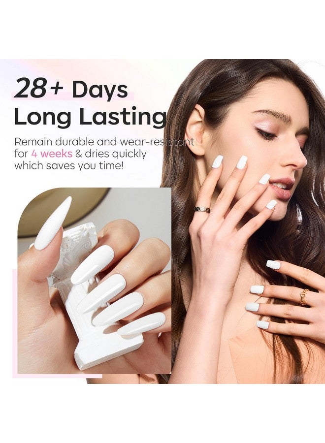 Modelones Gel Nail Polish, 1 Pcs 15 ML White Gel Nail Polish Soak Off White Gel Polish White Nail Polish Art Design for Women Girl Nail Lovers Gift Salon DIY Winter Gel Manicure - Image 4