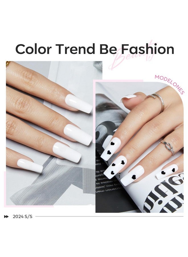 Modelones Gel Nail Polish, 1 Pcs 15 ML White Gel Nail Polish Soak Off White Gel Polish White Nail Polish Art Design for Women Girl Nail Lovers Gift Salon DIY Winter Gel Manicure - Image 5