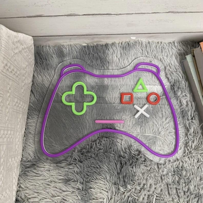 Homely Arts Homelyarts Game Pad Neon Sign Custom Game Room Game Controller LED Neon Light Gaming Room Gamepad Wall Art Decor Home Bedroom Decoration Gift For Gamer Blue  - Image 3