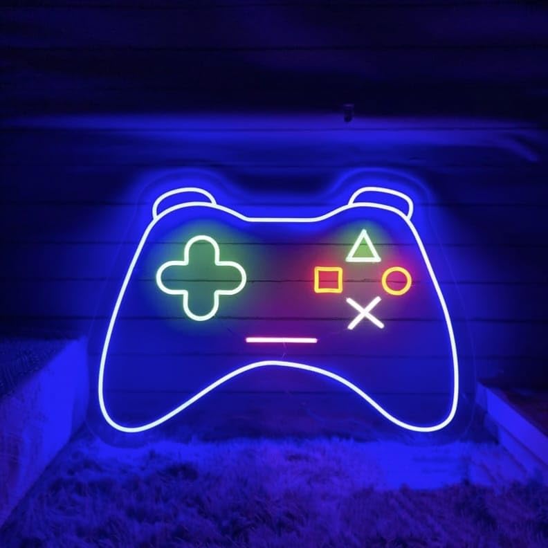Homely Arts Homelyarts Game Pad Neon Sign Custom Game Room Game Controller LED Neon Light Gaming Room Gamepad Wall Art Decor Home Bedroom Decoration Gift For Gamer Blue  - Image 1