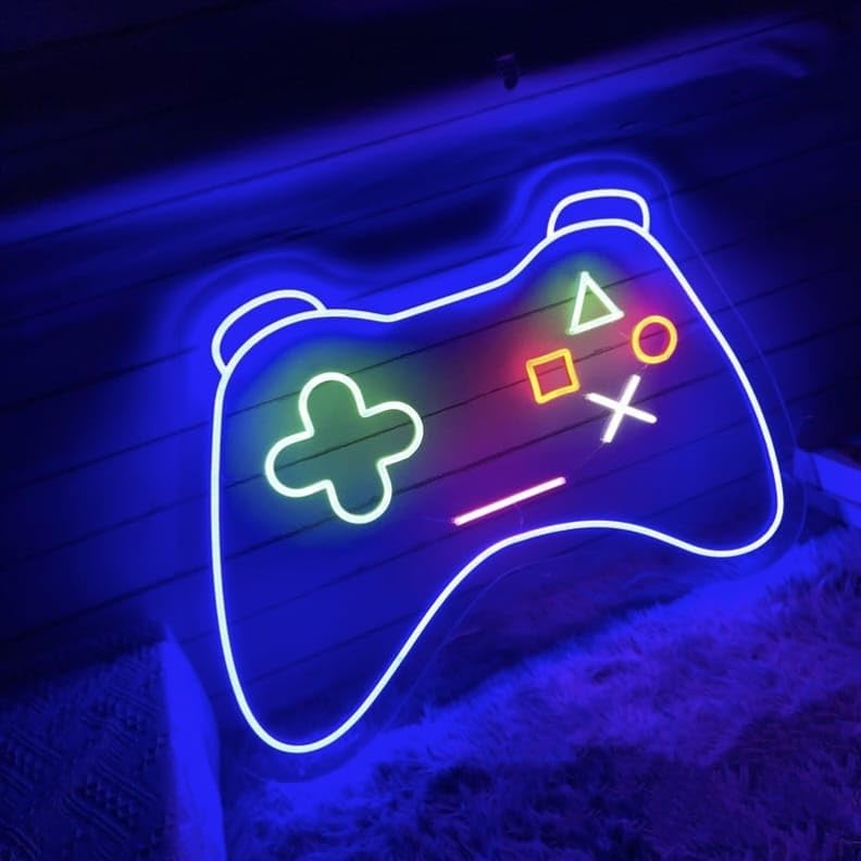 Homely Arts Homelyarts Game Pad Neon Sign Custom Game Room Game Controller LED Neon Light Gaming Room Gamepad Wall Art Decor Home Bedroom Decoration Gift For Gamer Blue  - Image 2