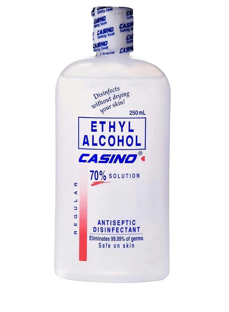 كازينو محلول كحول إيثيلي عادي 70% يقضي على 99.9% من الجراثيم، مطهر ومطهر 250 مل