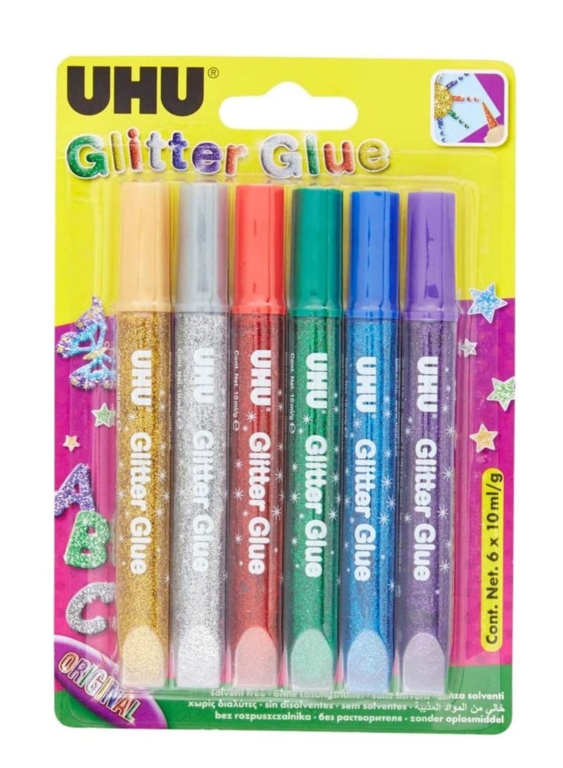 UHU غراء لامع مكون من 6 قطع للحرف اليدوية - Image 1