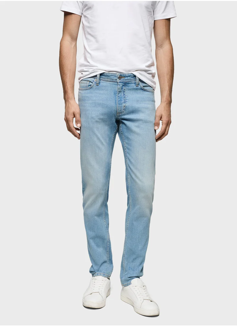 مانجو مان Casual Sim Fit Mid Wash Jeans