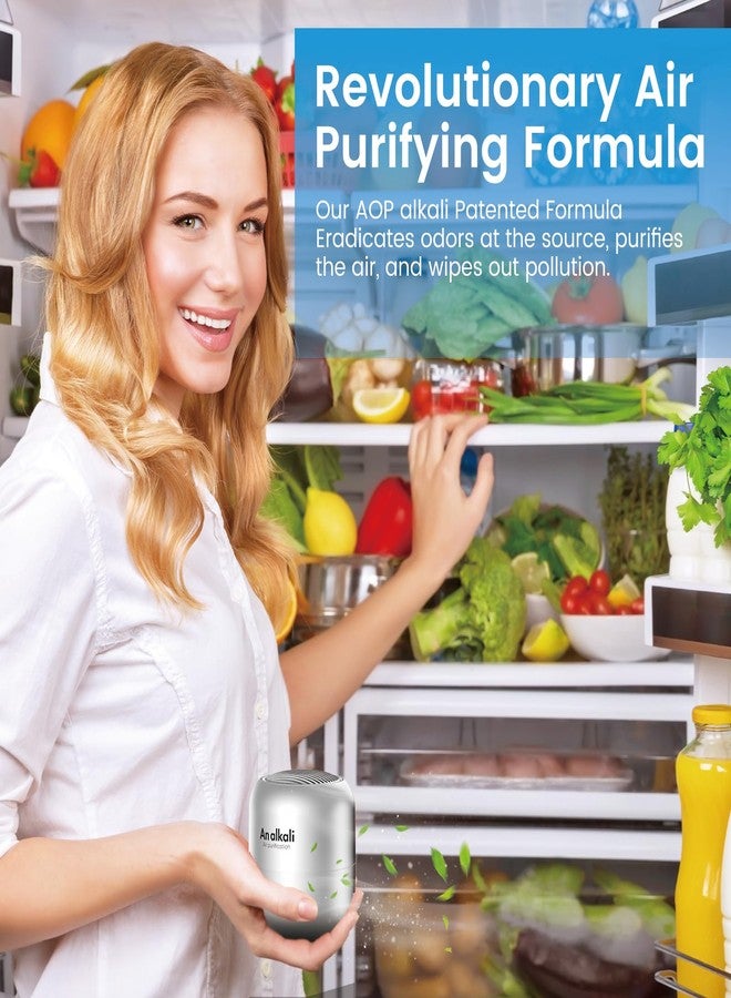 An alkali Fridge Deodorizer – 1 Pack Refrigerator Odor Eliminator, Lasts 10 Years, Chemical-Free Fresh Odor Eliminator Kit, More Effective Than Baking Soda, for Kitchen Appliances, Closet, Car, Pet Areas-Silver - Image 3