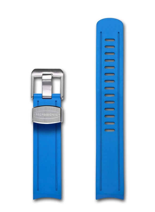 Crafter Blue سوار ساعة مطاطي بديل من كرافتير بلو CB02 ذو طرف منحني لساعات سيكو سومو SPB101J1، SPB125J1، SPB103J1، SBDC001، SBDC003، SBDC031، SBDC033، SBDC057، SBDC069، SBDC081، SBDC083 وغيرها - أزرق فاتح. - Image 1