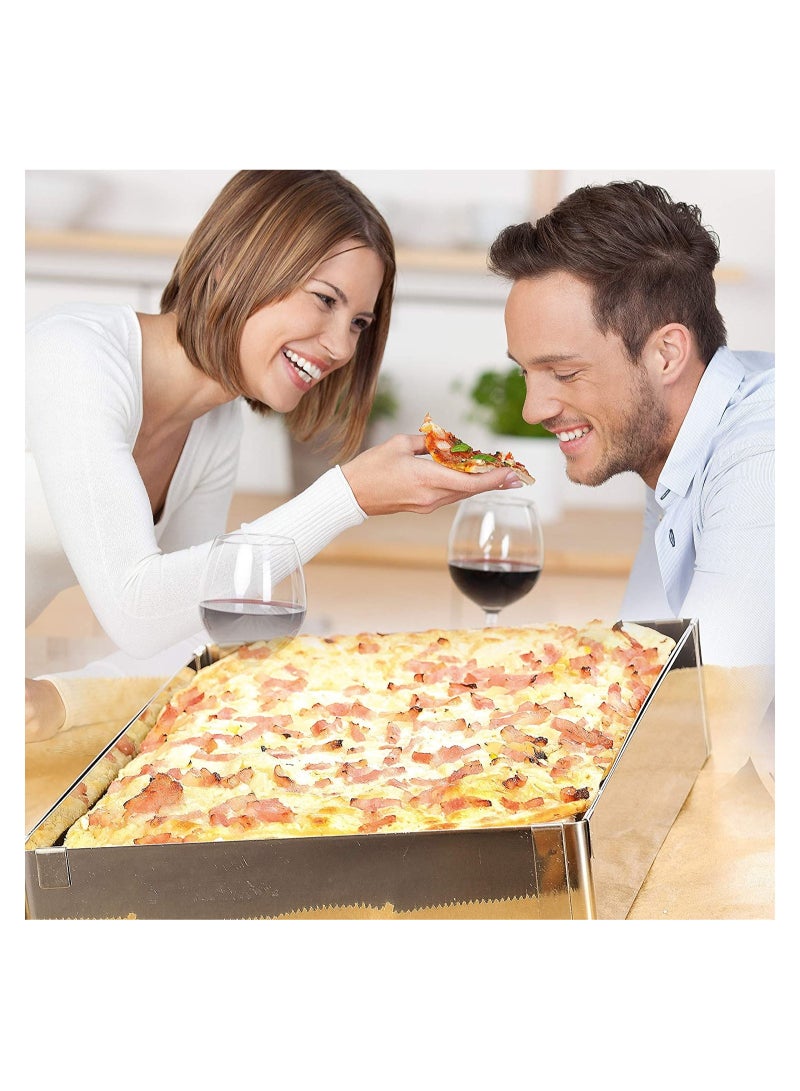 SYOSI Adjustable Mousse Mold Stainless Steel Rectangular Mousse Rings Rectangular Stainless Steel Square Ring Cake Ring Patisserie Adjustable Baking Mould Cake Cutter Baking Frame - Image 4