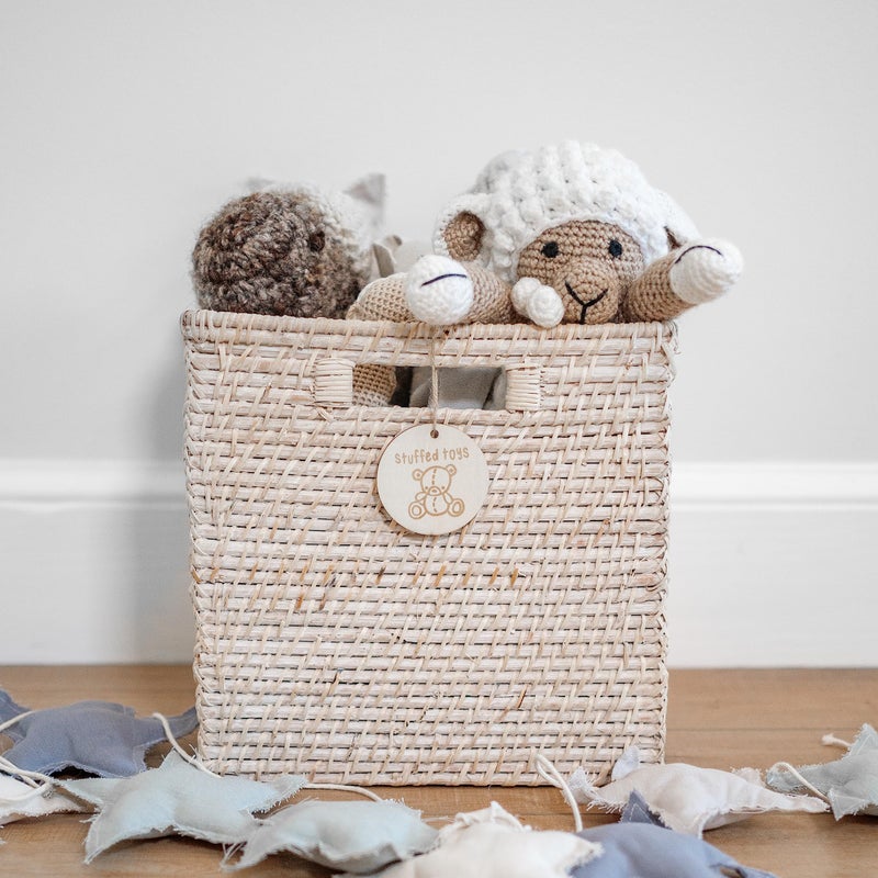 The Boho Design Wood Toy Storage Labels Natural Jute String. 20 Unique Designs of Wooden Tags for Woven Basket. Home Organization Playroom, Bedroom Decor. Illustration by Artist @vieli_arte (Wood + Jute String) - Image 5