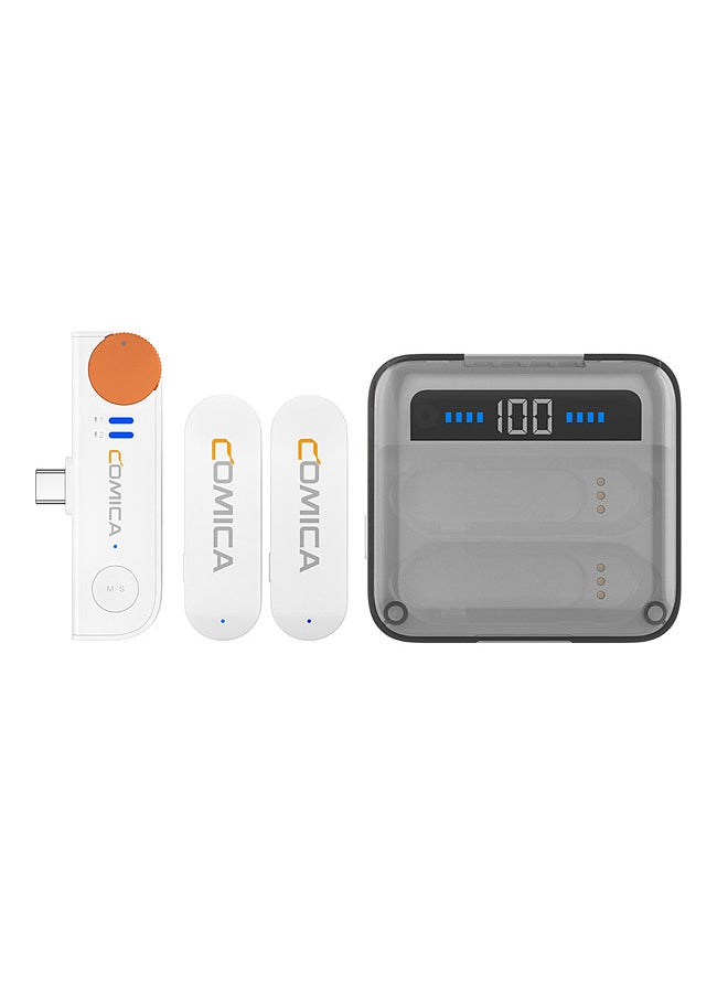 COMICA Vimo S-UC Wireless Microphone System with 1 Receiver & 2 Microphones 200M Transmission Range Built-in Battery with Charging Case Replacement for Android Phones Live Streaming Interview Vlog  - Image 1