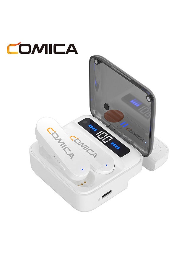 COMICA - Vimo S-UC Wireless Microphone System with 1 Receiver & 2 Microphones 200M Transmission Range Built-in Battery with Charging Case Replacement for Android Phones Live Streaming Interview Vlog - Image 1