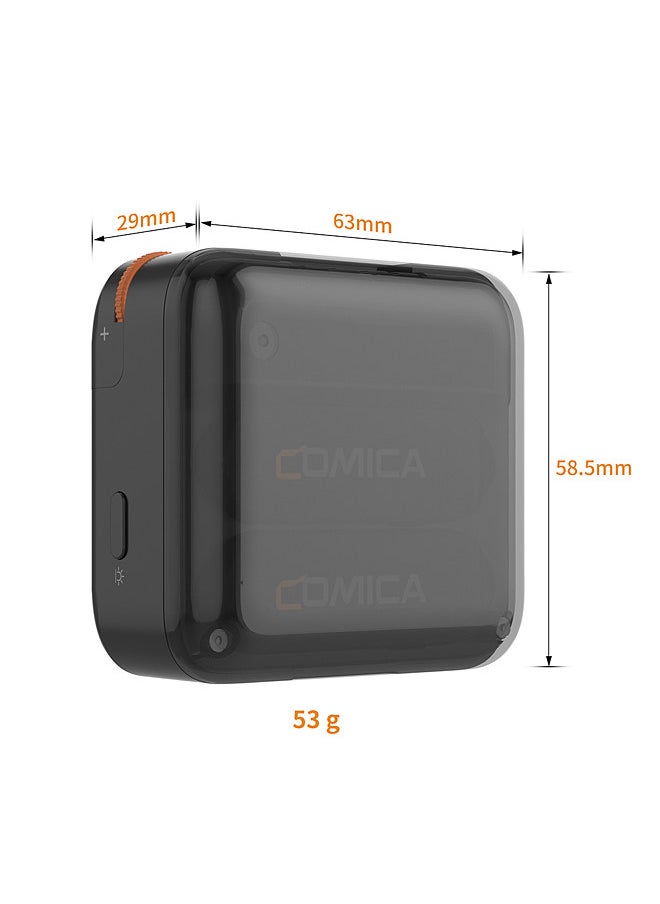 COMICA - Vimo S-UC Wireless Microphone System with 1 Receiver & 2 Microphones 200M Transmission Range Built-in Battery with Charging Case Replacement for Android Phones Live Streaming Interview Vlog - Image 1