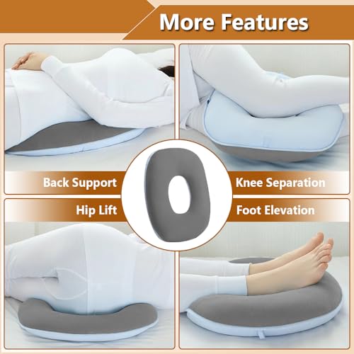 ZNALDP Donut Pillow for Bed Sores Pressure Ulcer Relief Seat Cushion Butt Pillows for Sitting After BBL Hip Surgery Postpartum Medical Ring Cushion for Tailbone Pain Hemorrhoid Pillow Doughnut Pad (Grey) - Image 4