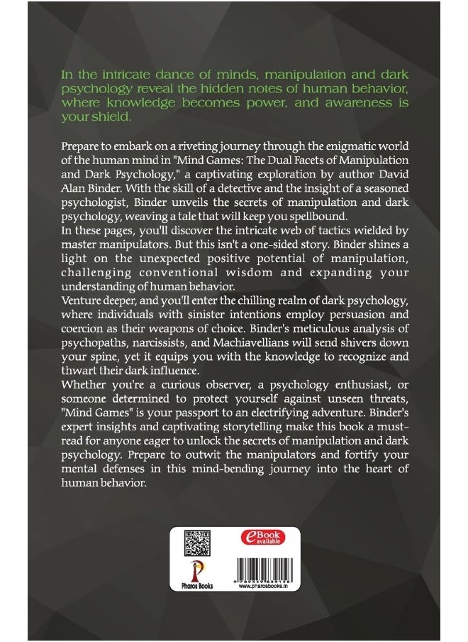 Mind Games : The Dual Facets of Manipulation and Dark Psychology Novel Book By David Alan Binder  - Image 2